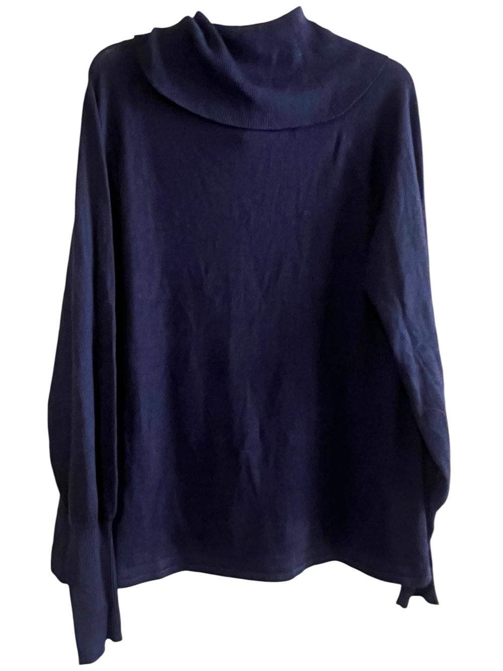White House Black Market LS Cowl Neck Pullover Navy XL - Picture 2 of 3
